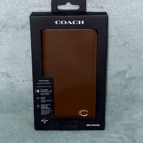 Coach Tan Folio Case with Gold Accent - Picture 16 of 16